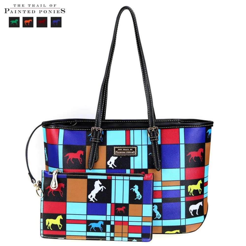 NWT Womans Montana West Trail of Painted Ponies Tote w/Wristlet